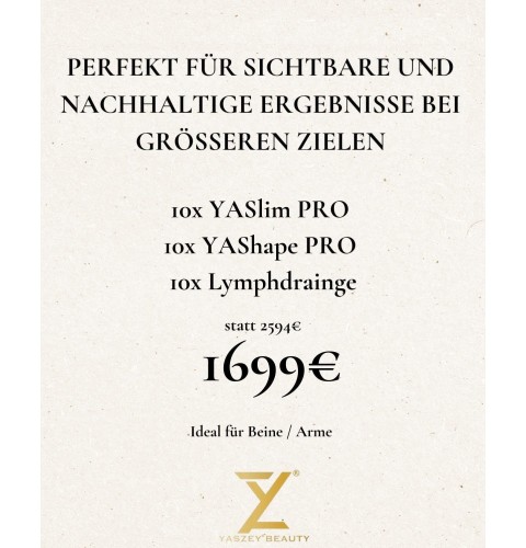 Bodyforming-pakket 5 – Duurzame resultaten (10x YASlim Pro, YAShape Pro, lymfedrainage)